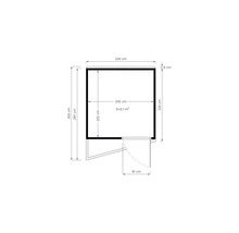 Drevený záhradný domček Bertilo Concept Office prírodný 234x225 cm