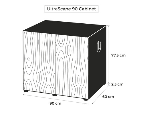 Skrinka pod umývadlo UltraScape 90 s rozmermi