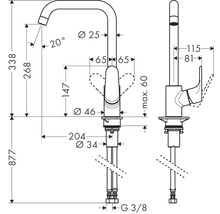 Granitový drez Vima s batériou Hansgrohe Focus 480x960 mm antracit