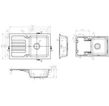 Granitový drez Vima s batériou Hansgrohe Focus 480x960 mm antracit