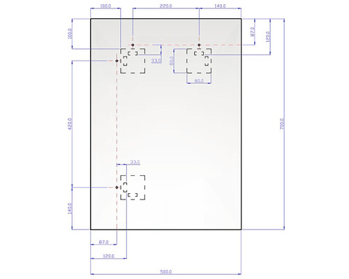 Technický výkres s rozmermi produktu