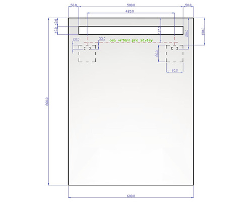 Technický výkres s rozmermi