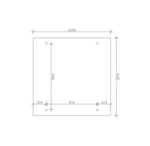 Technický výkres s rozmermi 648 x 640 mm