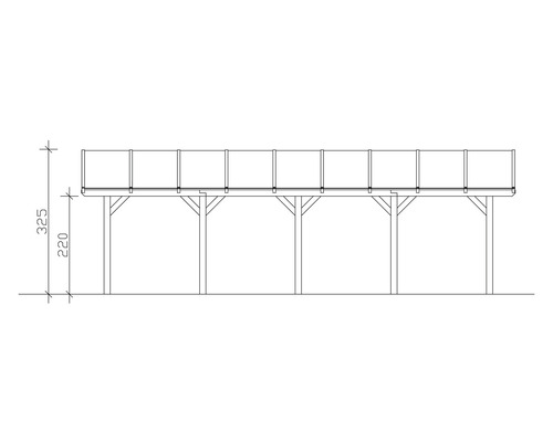 Technický nákres drevenej terasy s rozmermi