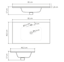 Nábytkové umývadlo Sofi 80 cm biela 36.105.11