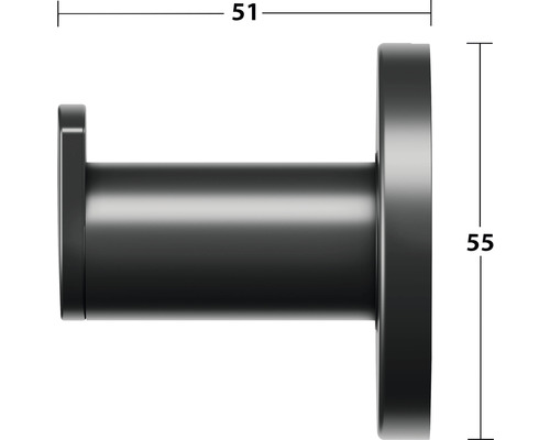 Čierny vešiak na šaty s rozmermi 51 x 55