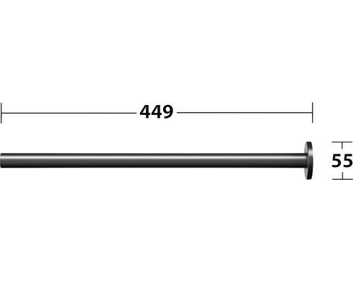 Technický výkres tyče s rozmermi 449 a 55.