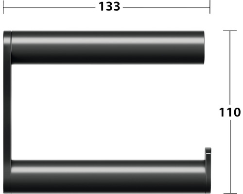 Rozmery držiaka toaletného papiera: 133 krát 110 milimetrov