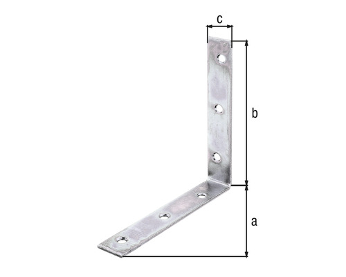 Rohový spoj s rozmermi a, b a c