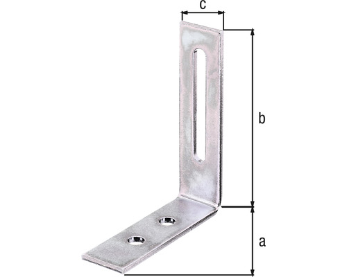Rohový spojovník z kovu s drážkou a otvormi na upevnenie