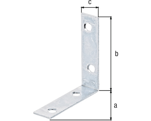 Rohový spojovací prvok s otvormi a rozmermi