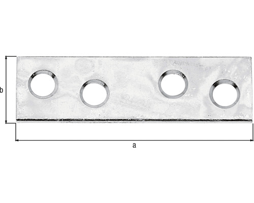 Kovový spojovací prvok so štyrmi otvormi a rozmermi