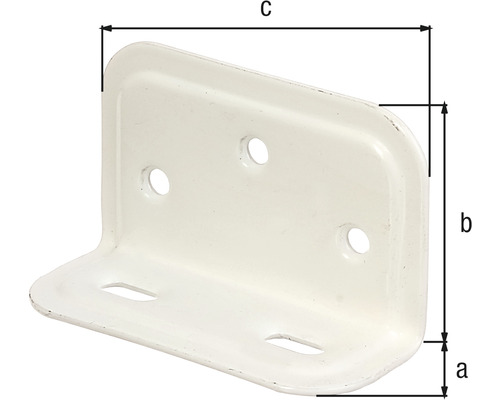 Rohový spojovací prvok s rozmermi a, b a c