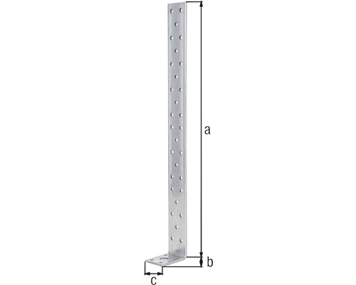 Dierovaný uholník s rozmermi