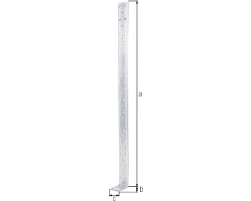 Dierovaný uholník s rozmermi