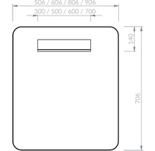 Zrkadlo do kúpeľne s osvetlením Ravak Strip 60x70 cm X000001570