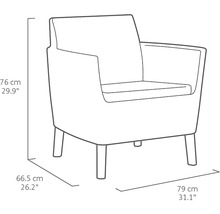 Nákres kresla s rozmermi