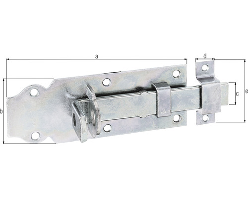 Kovová posuvná závora so špecifikáciami rozmerov