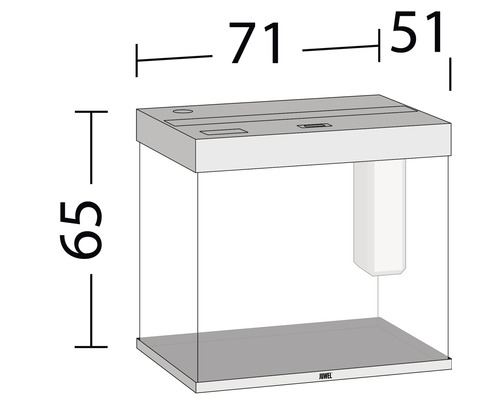 Obrázok akvária s rozmermi