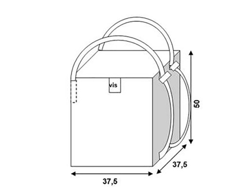 Obrázok veľkoobjemového vaku s rozmermi 37,5 x 37,5 x 50 cm
