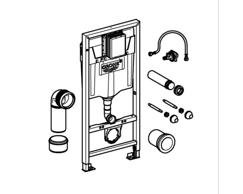 Sanitárny inštalačný systém s logom Grohe.