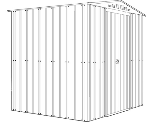 Kovový záhradný domček s dverami