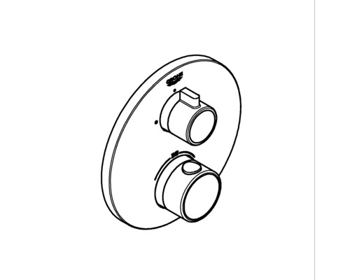 Logo Grohe. Termostatická batéria na montáž na stenu.