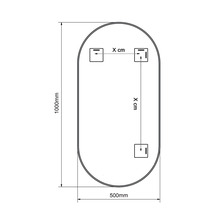 Oválne LED zrkadlo do kúpeľne s osvetlením OVAL LINE BACKLIGHT 100 x 50 cm v zlatom ráme