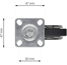 Nábytkové koliesko Ø 60mm otočné