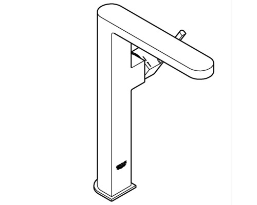 Nákres vodovodnej batérie pre umývadlo