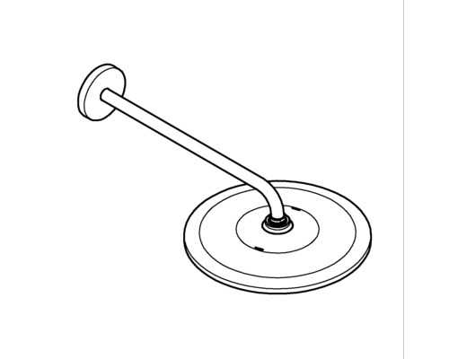 Nákres hlavovej sprchy s nástenným ramenom