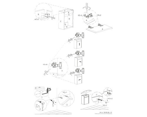Montážny návod na nábytok s kovaním a skrutkami