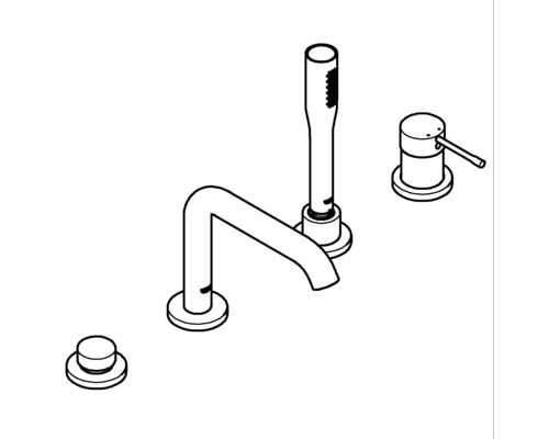 Náčrt vaňovej batérie so sprchou