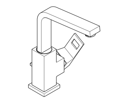 Náčrt batérie pre umývadlo s otvoreným odtokom