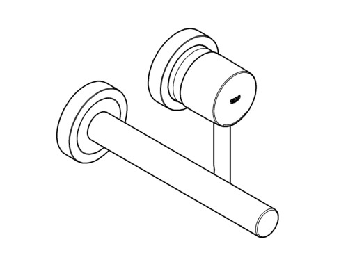Logo Grohe na umývadlovej batérii na montáž na stenu