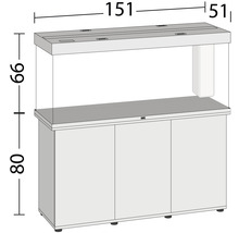 Kombinácia akvária s rozmermi 151 x 51 x 99 cm na skrinke s 3 dvierkami s rozmermi 151 x 51 x 80 cm