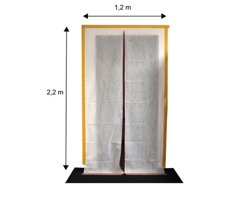 Protiprachové dvere s rozmermi 1,2 metra krát 2,2 metra.
