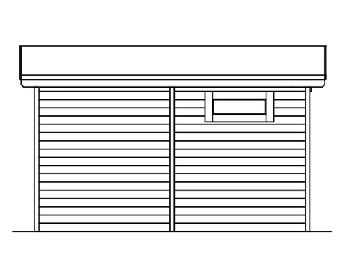 Ilustrácia záhradného domčeka s oknom
