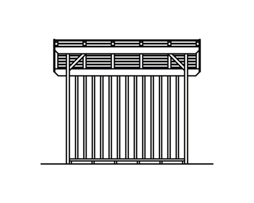 Konštrukčný nákres prístrešku pre auto