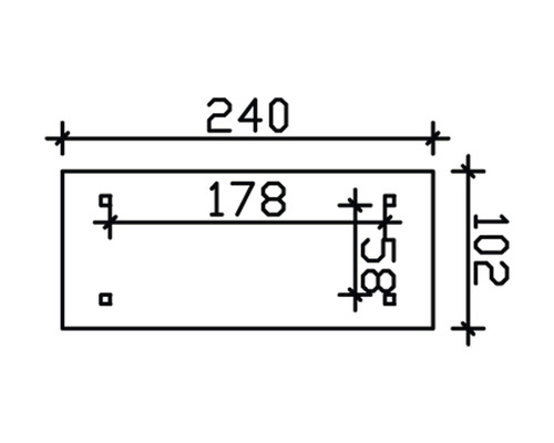 Technický výkres s rozmermi: 240, 178, 58 a 102