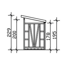 Nákres záhradného domčeka s rozmermi