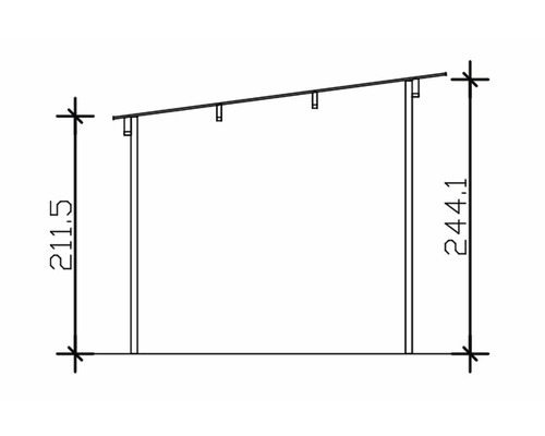 Obrázok prístrešku s rozmermi.