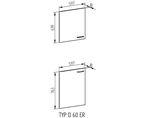 Technický nákres zrkadla s rozmermi.