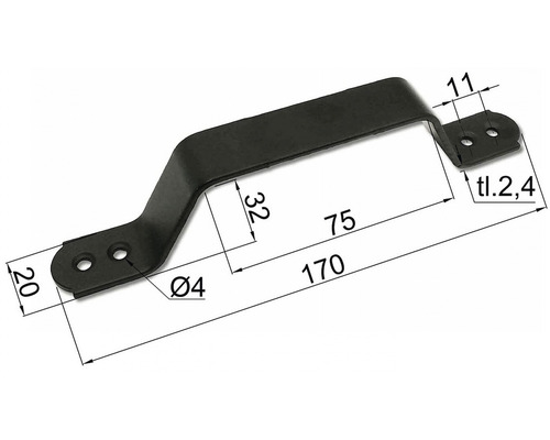 Kovová dverová kľučka s rozmermi