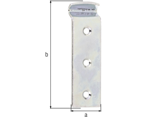 Kovové závesné kovanie s tromi otvormi na upevnenie