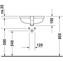 Zápustné umývadlo DURAVIT Starck3 sanitárna keramika biela 49 x 36,5 D 0302490000