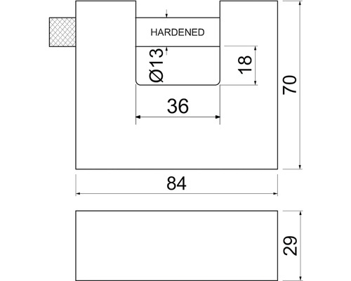 Technický nákres s rozmermi produktu