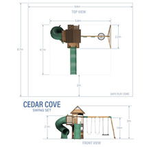Pohľady a rozmery hojdačky Cedar Cove