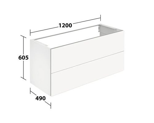 Skrinka pod umývadlo s rozmermi 1200 x 605 x 490 mm