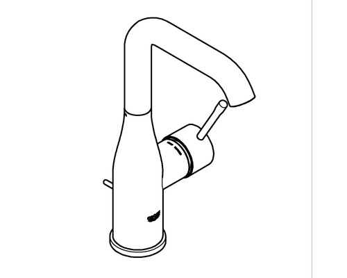 Nákres umývadlovej batérie s jednou pákou